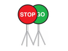 DOUBLE SIDED ALUMINIUM SIGNBOARD STOP GO