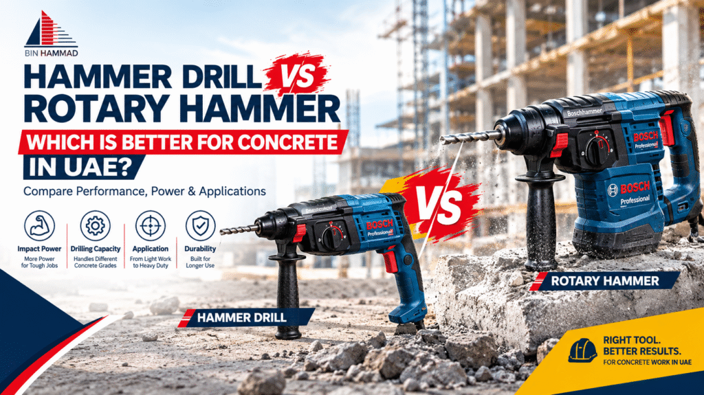 Hammer Drill vs Rotary Hammer | Bin Hammad Trading Enterprises LLC